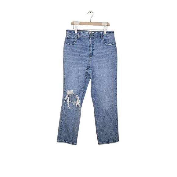 Abercrombie & Fitch 90's Straight Ultra High Rise Jeans Blue Size 14 Short - Picture 1 of 6